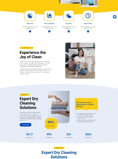 Laundrix Laundry Dry Cleaning Services Elementor Template Kit