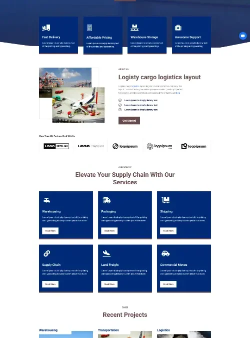 Logisty Cargo Logistics Divi Layout