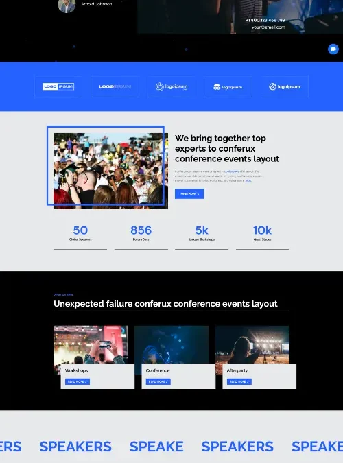 Conferux Conference Events Divi Layout