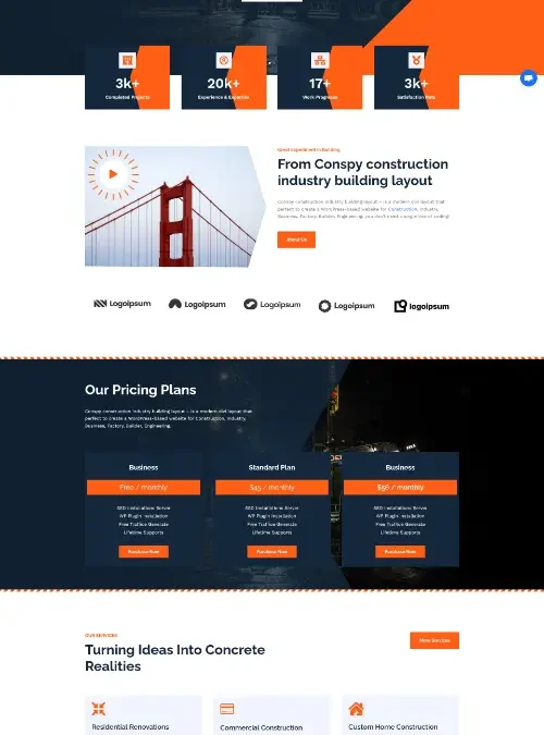 Conspy Construction Industry Building Divi Layout