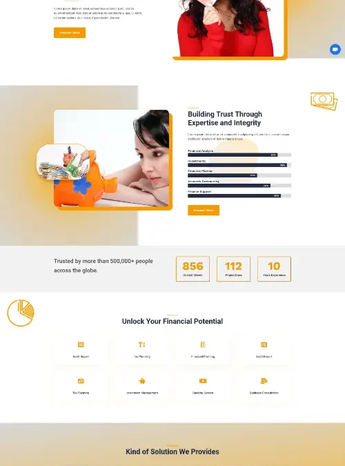 Finan Finance Consulting Divi Layout