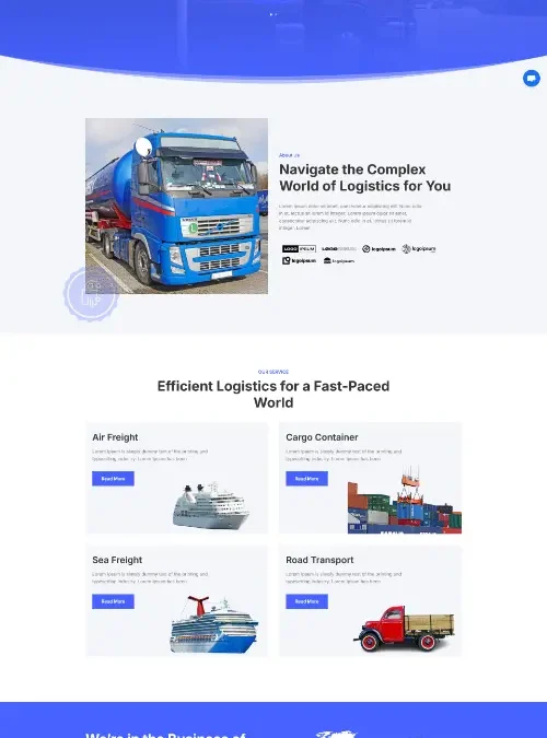 Trucki Transport Cargo Logistic Divi Layout