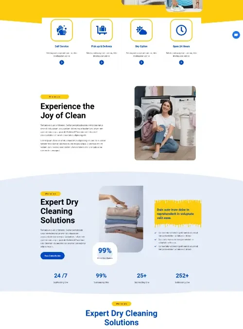 Laundrix Laundry Dry Cleaning Services Elementor Template Kit