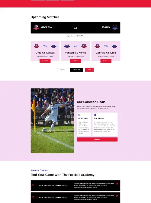 Tournum Football Sports Academy Elementor Template Kit