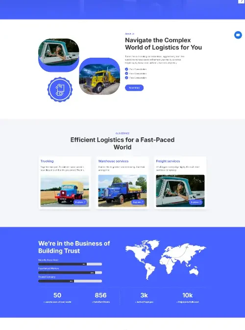 Trucki Transport Logistic Divi Layout